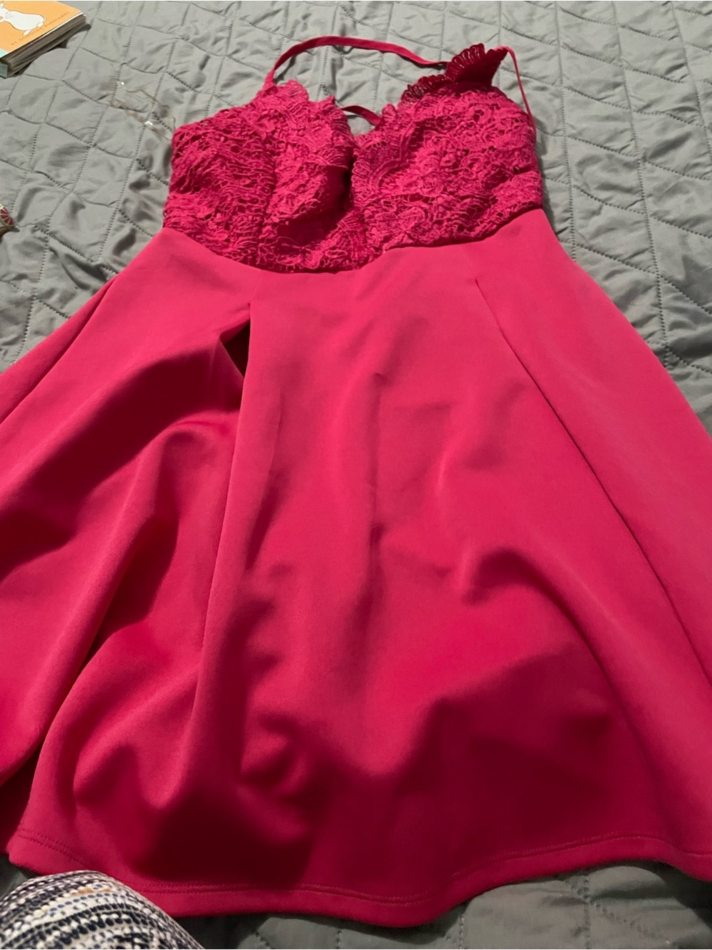 Fashion Nova Hot Pink Zip-Back Dress